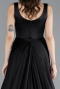 Long Black Satin Evening Dress ABU4715