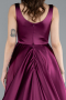Long Cherry Colored Satin Evening Dress ABU4715