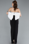 Long Black-White Evening Dress ABU4716