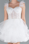 White Short Engagement Dress ABK2079