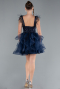 Navy Blue Short Engagement Dress ABK2079