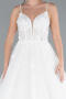 White Laced Straps Long Wedding Dress ABG039