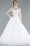 White Laced Long Sleeve Helen Wedding Dress ABG119