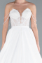 Long White Satin Wedding Dress ABG097