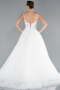 White Laced Straps Long Wedding Dress ABG039
