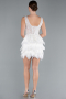 Short White Designer Evening Dress ABK2139