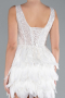 Short White Designer Evening Dress ABK2139