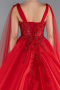 Red Sleeveless Stoned Long Haute Couture Dress ABU4432