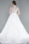 Long White Satin Wedding Dress ABU4249