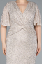 Beige Long Plus Size Evening Gown ABU4542