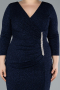 Midi Navy Blue Plus Size Evening Dress ABK2378