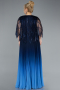 Navy Blue Long Chiffon Plus Size Evening Gown ABU4633