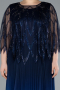 Navy Blue Long Chiffon Plus Size Evening Gown ABU4633