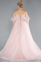 Long Powder Color Plus Size Haute Couture Dress ABU3623