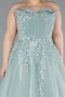 Mint Strapless Dantelle Plus Size Haute Couture Dress ABU4453