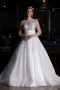 Long White Satin Wedding Dress ABU4249