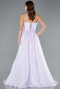 Lila Floral Strapless Collar Slit Long Prom Gown ABU4337