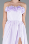 Lila Floral Strapless Collar Slit Long Prom Gown ABU4337
