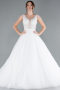 White Stones On Top Glitter Princess Wedding Dress ABG090