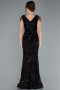 Black Long Scaly Mermaid Evening Dress ABU3842