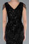 Black Long Scaly Mermaid Evening Dress ABU3842