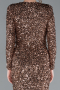 Copper Long Sleeve V Neck Scaly Evening Gown ABU4763
