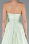 Mint Strapless High Slit Long Satin Graduation Prom Dress ABU4774