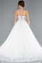 White Beaded Straps Long Ball Gown Wedding Dress ABG037