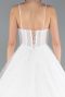 White Beaded Straps Long Ball Gown Wedding Dress ABG037