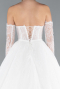 White Strapless Neckline Long Sleeve Lace Ball Gown Wedding Dress ABG038