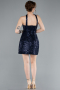Navy Blue Halter Neck Mini Sequin Party Dress ABK2201