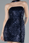 Navy Blue Halter Neck Mini Sequin Party Dress ABK2201