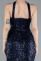 Navy Blue Halter Neck Mini Sequin Party Dress ABK2201