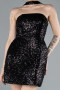 Black Halter Neck Mini Sequin Party Dress ABK2201