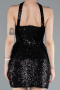 Black Halter Neck Mini Sequin Party Dress ABK2201