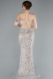 Beige Strapless Slit Long Scaly Mermaid Prom Dress ABU4790