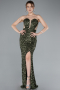 Olive Drab Strapless Slit Long Scaly Mermaid Prom Dress ABU4790