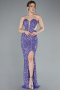 Lila Strapless Slit Long Scaly Mermaid Prom Dress ABU4790