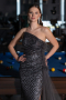 Anthracite Strapless Slit Long Train Sequin Mermaid Evening Gown ABU4772
