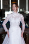 White Long Sleeve Guipure Silvery Tail Wedding Dress ABG115