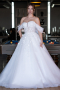 White Boat Neck Floral Embroidered Princess Wedding Dress ABG101