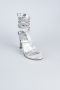 Silver Plaster Fabric Evening Shoe AB1129