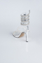 Silver Plaster Fabric Evening Shoe AB1129