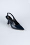 Navy Blue Patent Leather Evening Shoe ABR1130