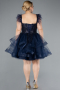 Navy Blue Short Plus Size Engagement Dress ABK2087
