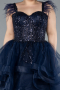 Navy Blue Short Plus Size Engagement Dress ABK2087