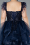 Navy Blue Short Plus Size Engagement Dress ABK2087
