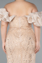 Long Gold Beaded Plus Size Engagement Dress ABU4788