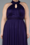Long Dark Purple Plus Size Evening Dress ABU3253