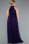 Long Dark Purple Plus Size Evening Dress ABU3253